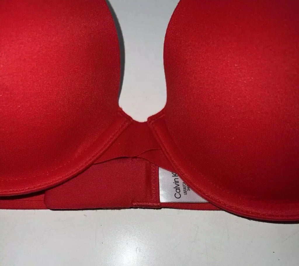 Calvin Klein Perfectly Fit Full Coverage T-Shirt Bra F3837, Red, Size 34A