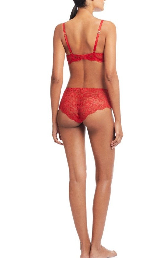 Lauren Ralph Lauren Women's Unlined Lace Full Coverage Bra Red 36C