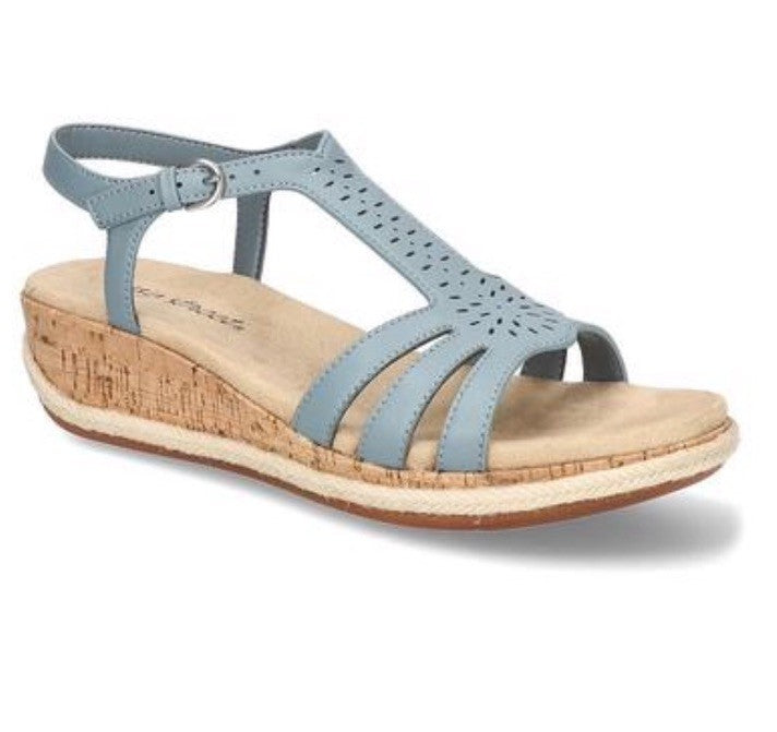 Easy Street Women's Dorinda Wedge Sandals Blue 12 W