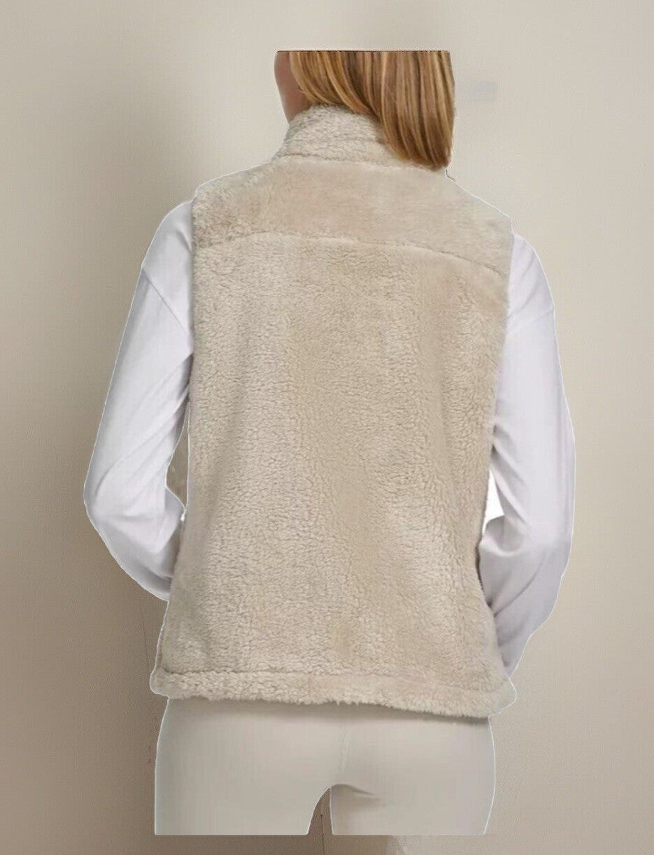 Calvin Klein Performance Women's Sherpa Vest Size S color TEQ PORCINI 