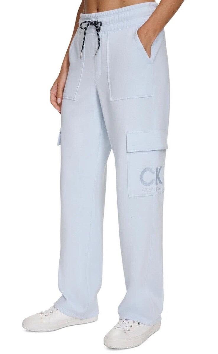 Calvin Klein Women's Active Embroidered-Logo Cargo Pants, Spray, M