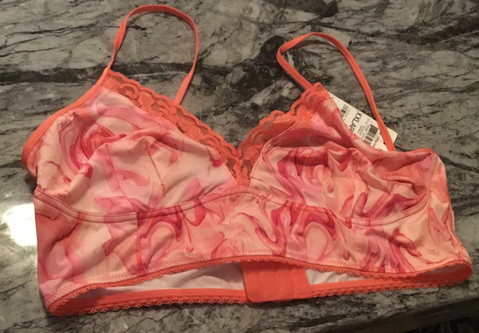 I.N.C. International Concepts Women's Lace-Trim Bralette Marble XXL