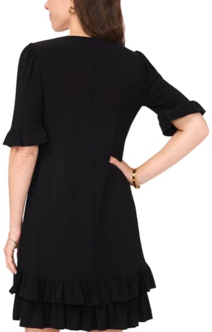 MSK Petites Womens Ruffle Mini Shift Dress PS