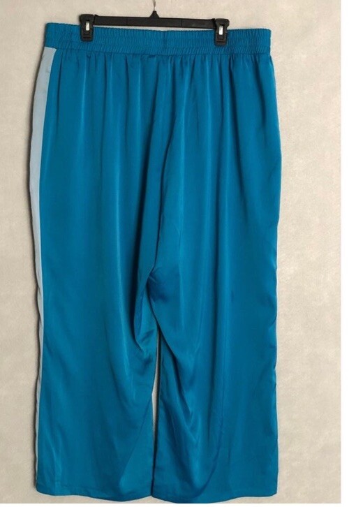 Nina Parker Women's Blue Colorblock High-Rise Wide-Leg Jogger Pants Plus Size 2X
