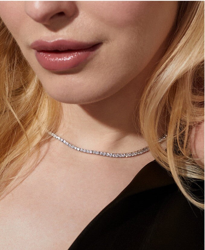 Eliot Danori Rhodium Plated Cubic Zirconia 16 Tennis Necklace 
