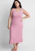 State of Day Women's Ribbed Modal Blend Tank Nightgown Mauve Orchid XXL