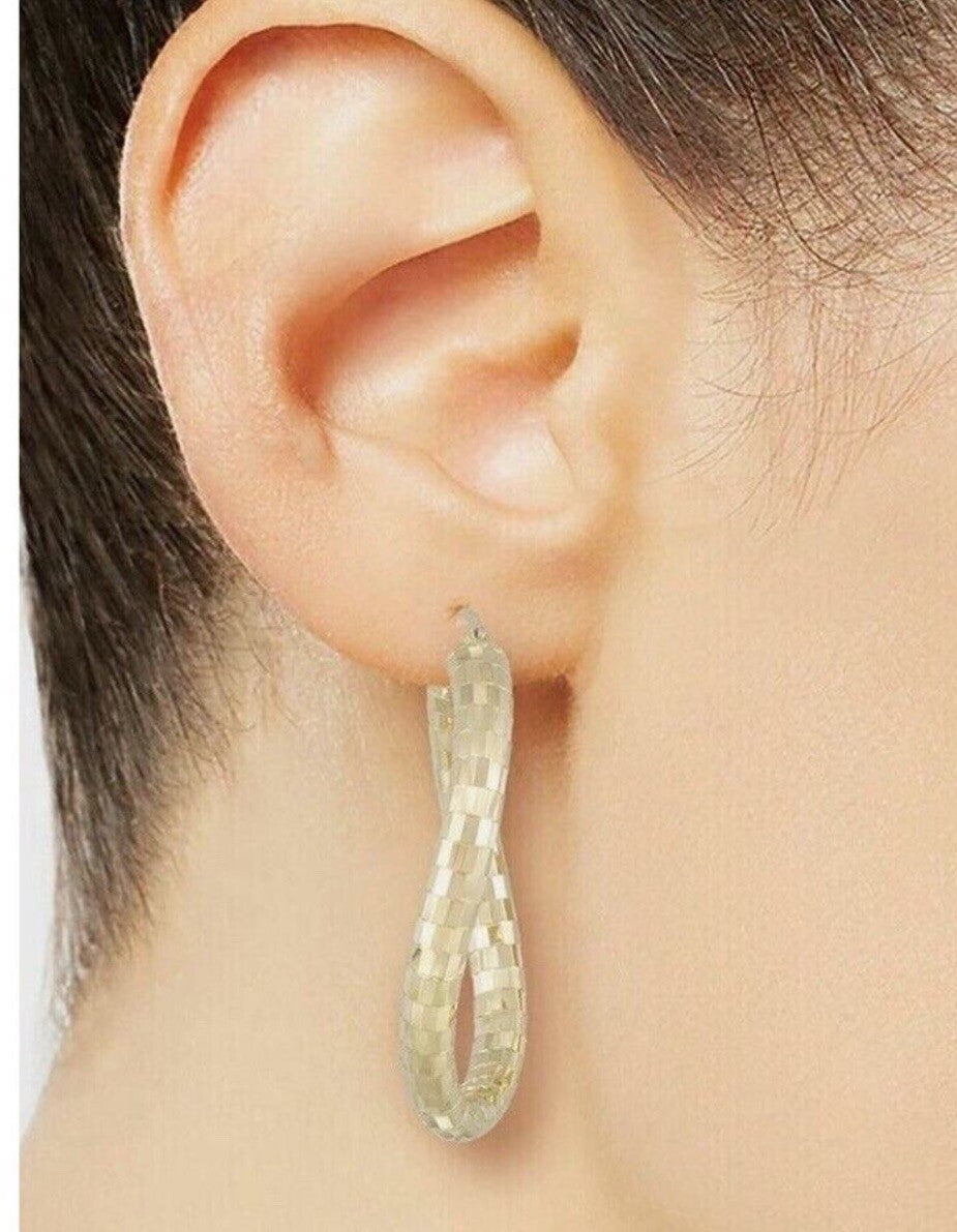 Simone I. Smith Textured Twist Hoop Earrings in 18k Gold over Sterling Silver