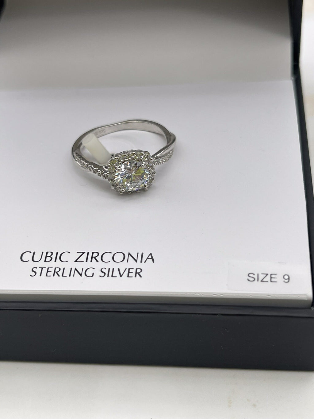 Giani Bernini Cubic Zirconia Sterling Silver Halo Ring Sz 9-New Authentic