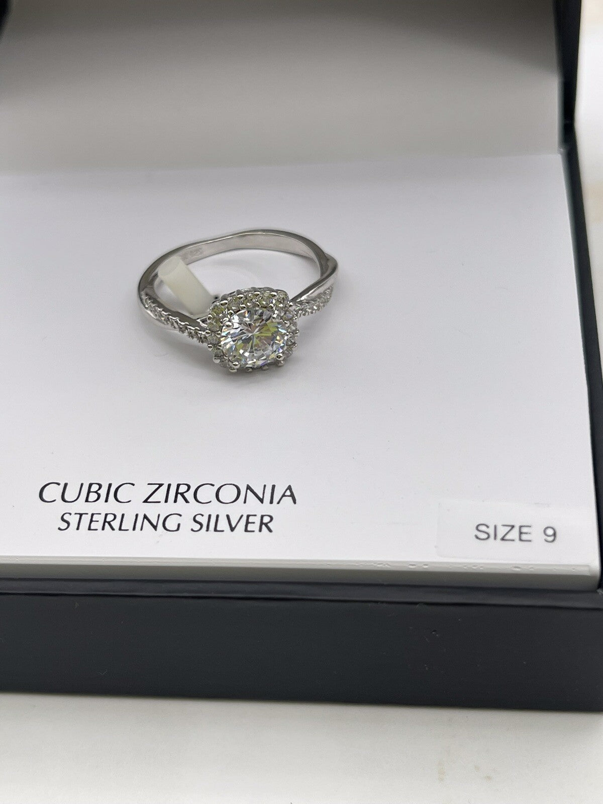 Giani Bernini Cubic Zirconia Sterling Silver Halo Ring Sz 9-New Authentic