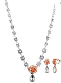 Kid's Princess Beauty and The Beast Clear Teardrop Necklace and Earring Set