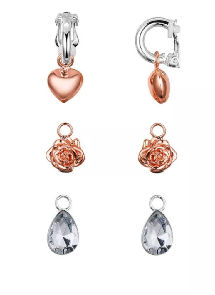 Disney Kid's Princess Beauty and The Beast Multi Earring Set