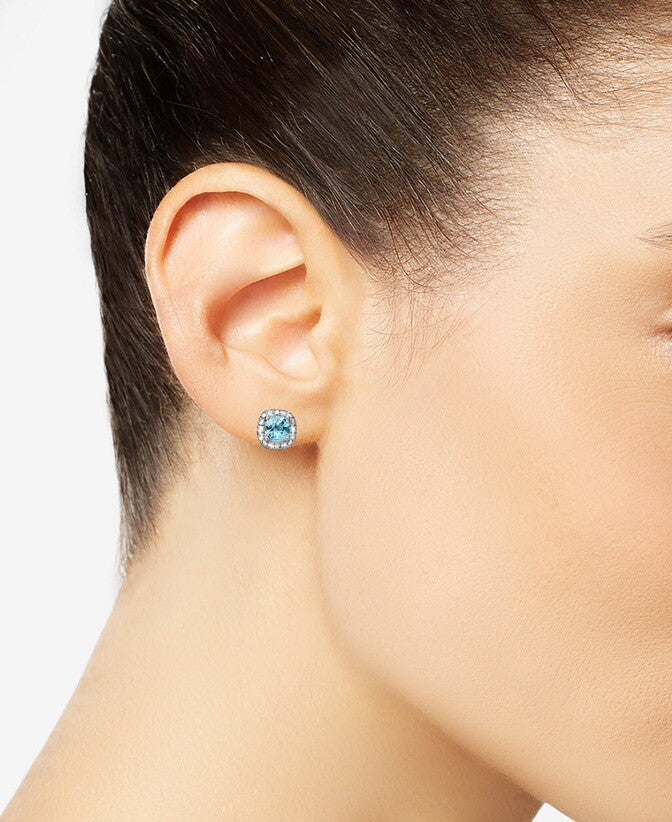 r h macy co fine jewelry Blue Topaz Necklace And Earrings Set