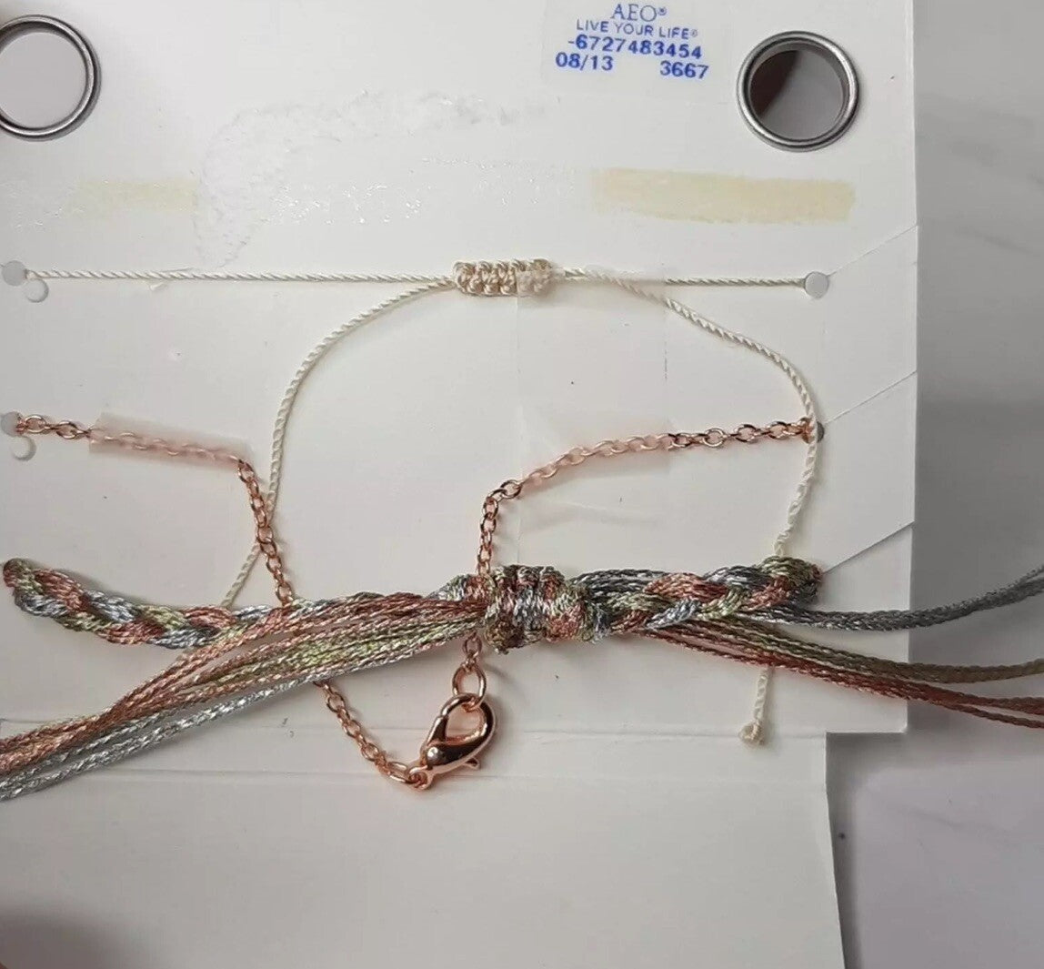 American Eagle Set of Three Bracelets Love Heart Adjustable