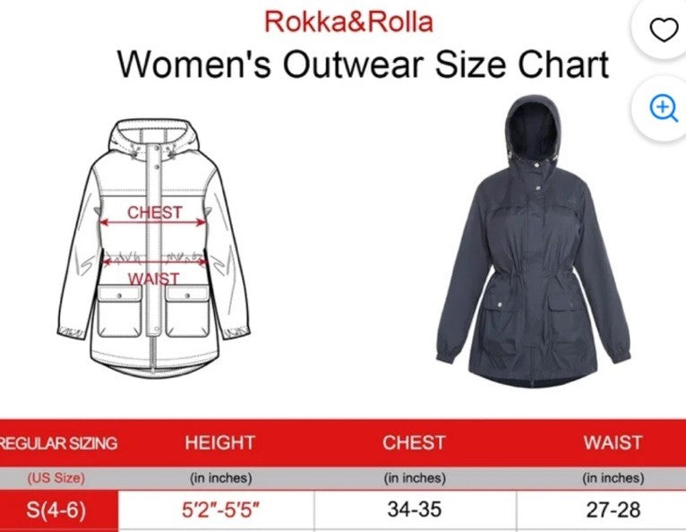 Rokka&Rolla Women's Military Anorak Safari Jacket Light Utility  S 4-6
