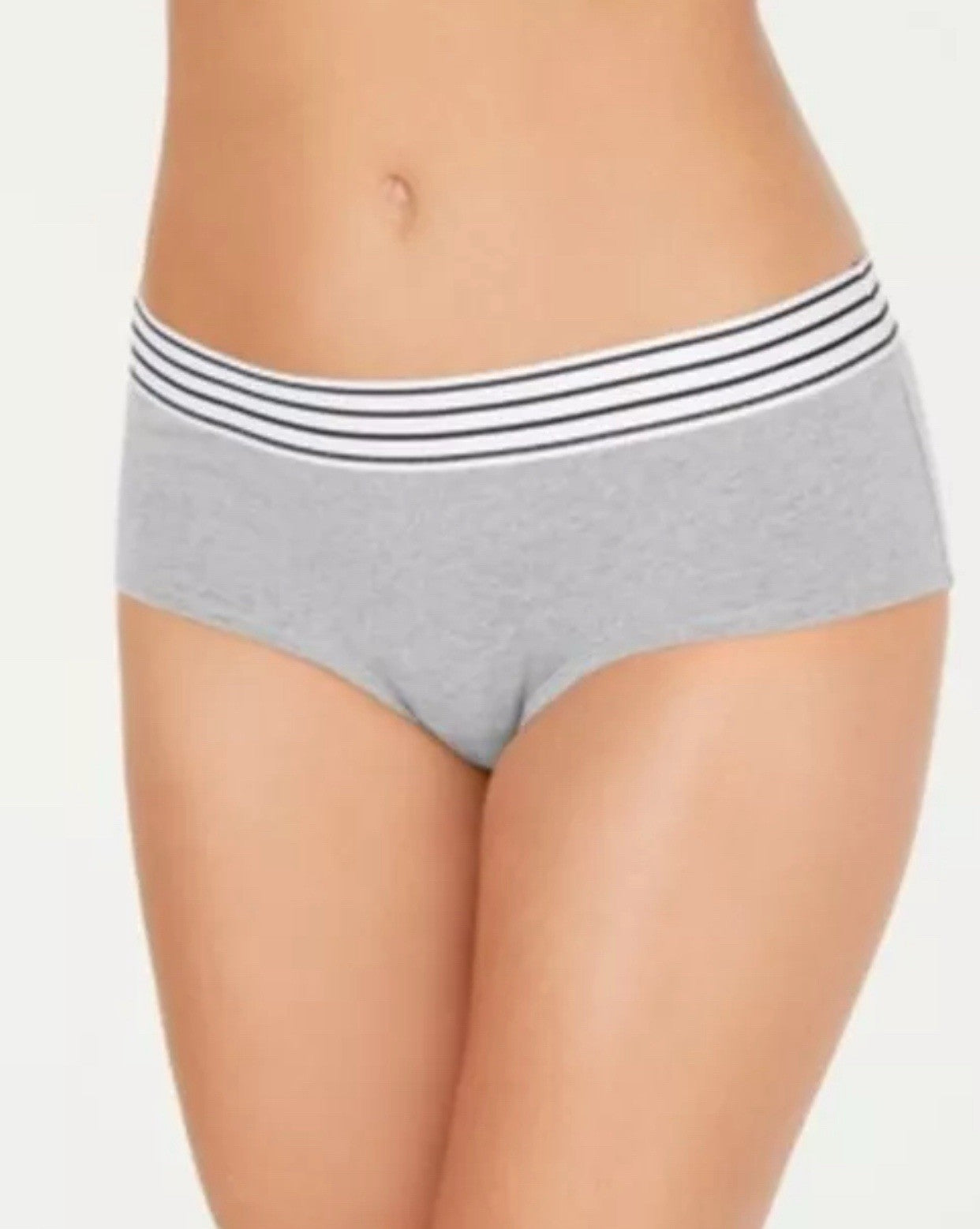 Jenni Women's Lace-Trim Cotton Hipster Underwear, Grey Heather S