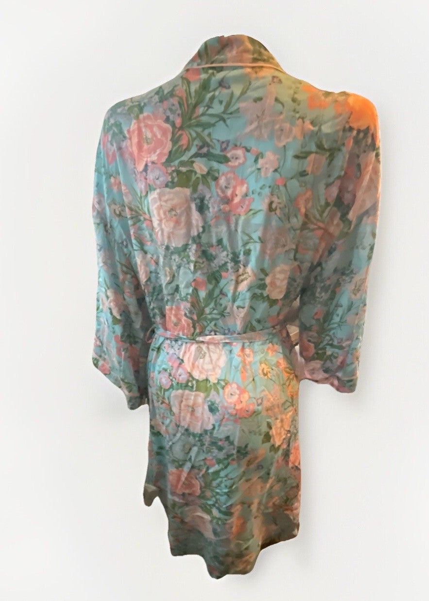 Sanctuary Women's Floral 3/4-Sleeve Wrap Robe Size XS