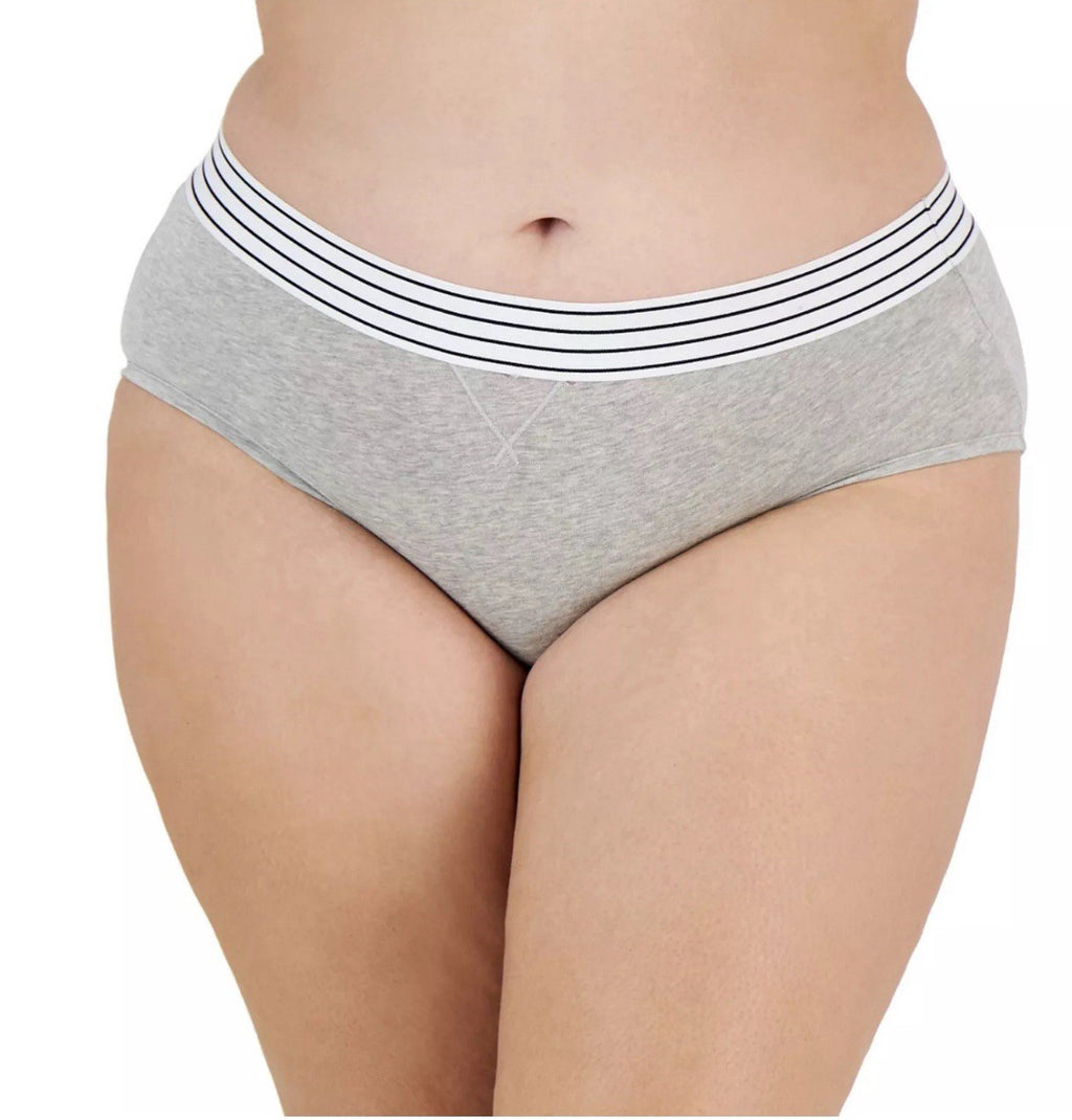 Jenni Women's Lace-Trim Cotton Hipster Underwear, Grey Heather S