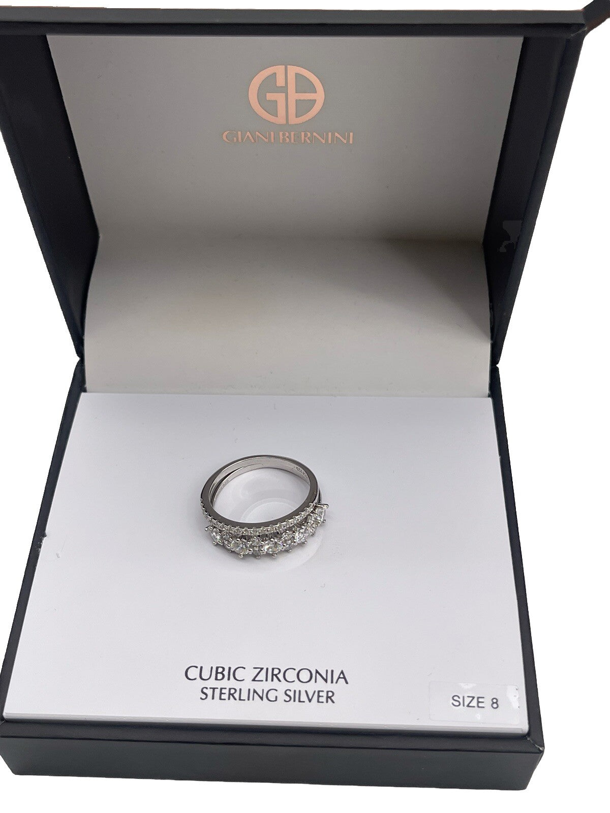 Giani Bernini Rings- Sterling Silver Cubic Zirconia Bands, Set of 2 Size 8