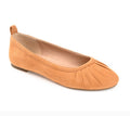 Journee Collection Women's Tannya Ruched Ballet Flats Tan Size 7