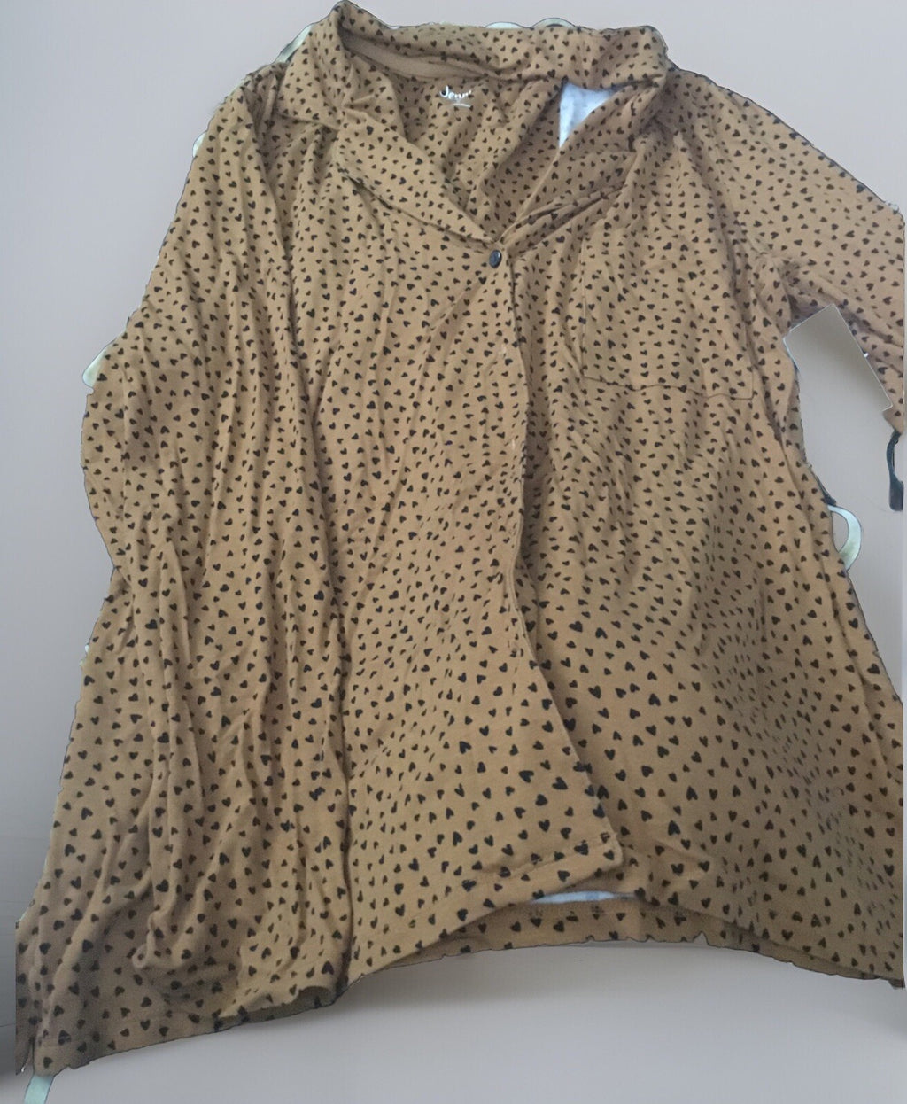 Jenni Women’s Super soft Notched Collar Pajama Top Tiny Hearts XL
