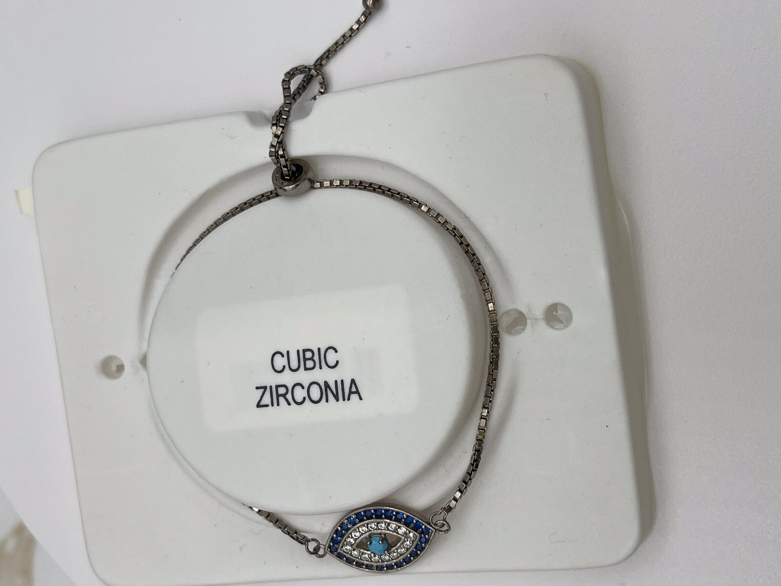 GIANI BERNINI Sterling Silver Cubic Zirconia Evil Eye Slider Adjustable Bracelet