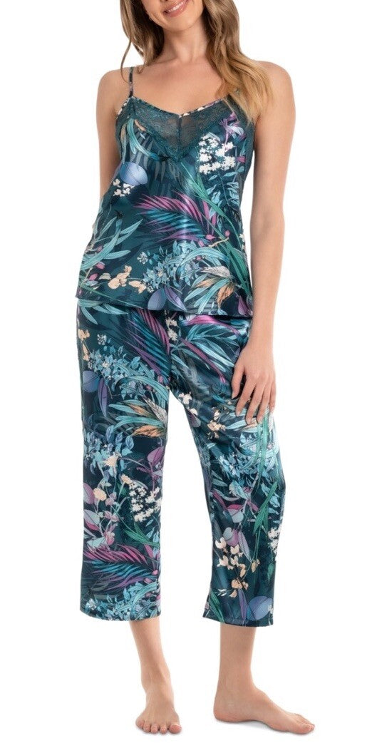 Linea Donatella Womens 2 Pc Botanical Pajama Pants Set Size XL