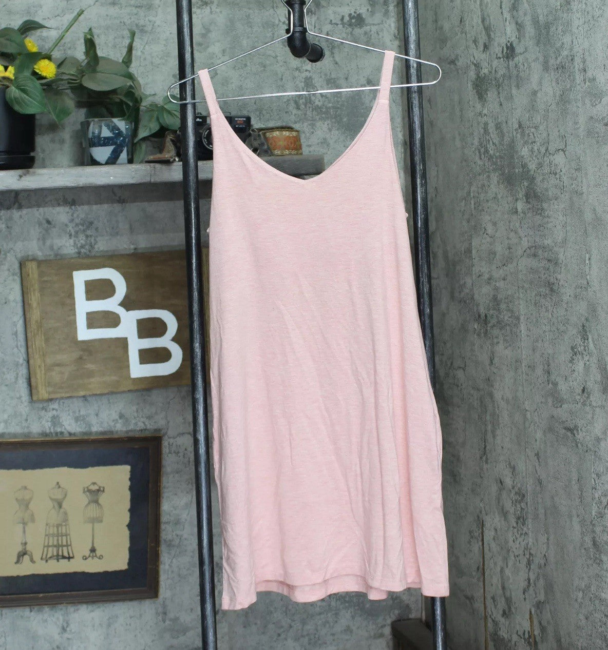 State of Day Women's Fluid Knit Solid Tank Chemise Blush  Size XS