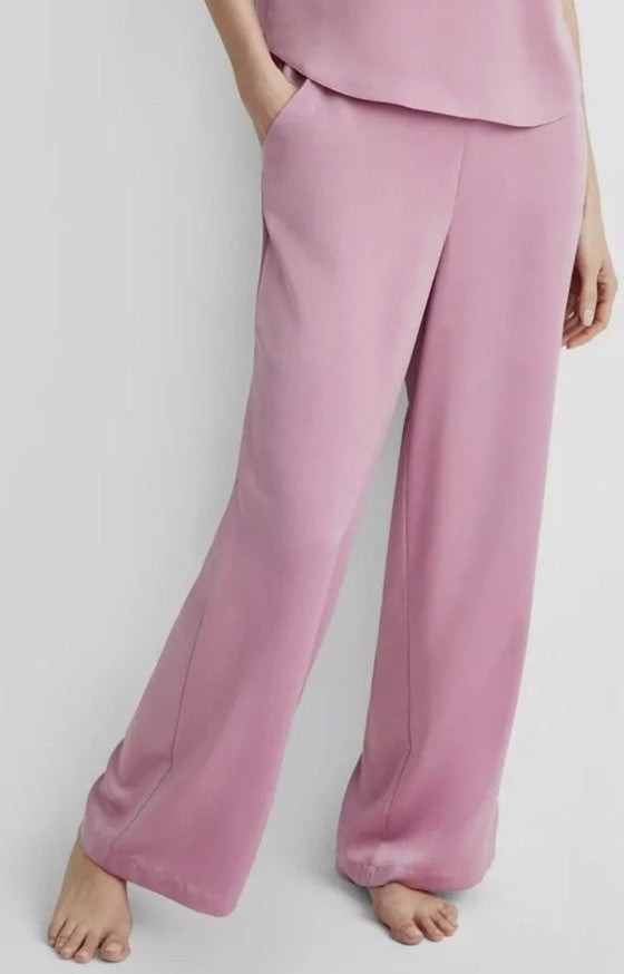 State of Day Women's 2-Pc Crepe De Chine Short-Sleeve Pajama Mauve Orchid XXL