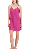 I.N.C. International Concepts Women's Satin Lace-Trim Chemise Divine Berry S