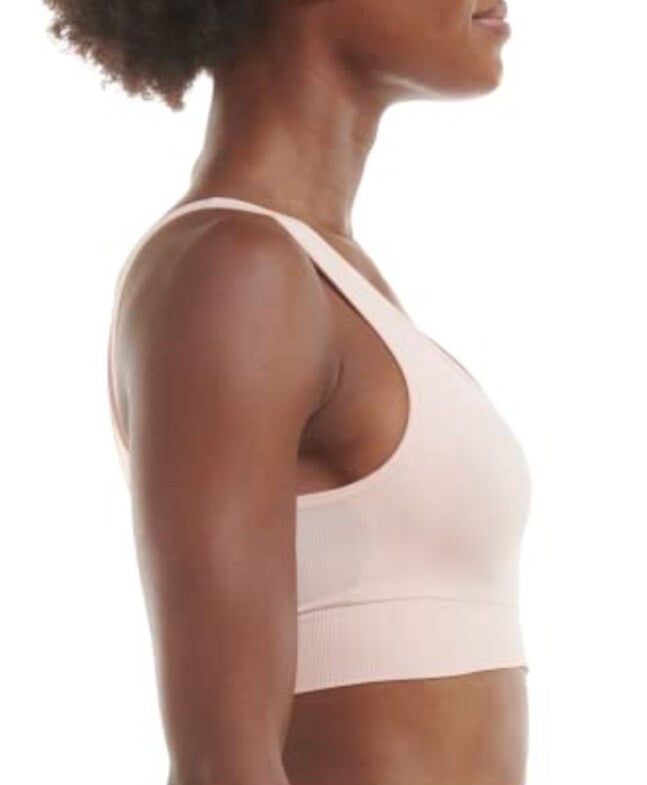 adidas Intimates Women's Seamless Scoop Medium Impact Lounge Bra Peach