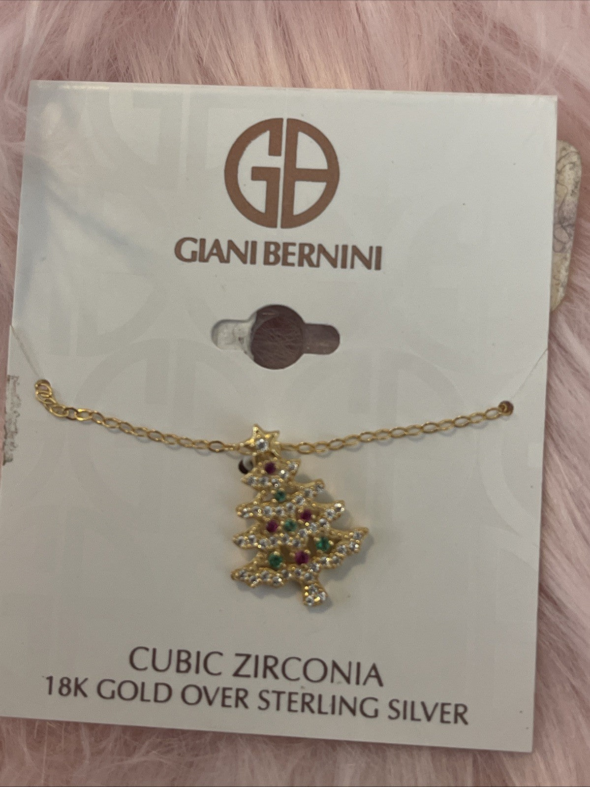 Giani Bernini Cubic Zirconia Christmas Tree Pendant Necklace, 16" + 2" extender