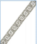 Macy’s Ladies Greek Key Diamond Accent Bracelet, Silver Plate