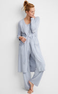 State of Day Women's Long Sweater Knit Layering Robe Sleep Grey XL