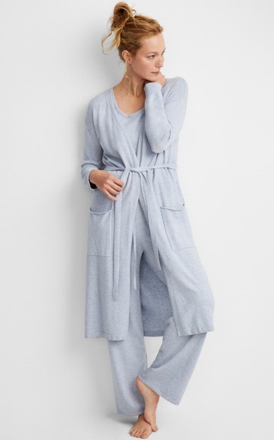 State of Day Women's Long Sweater Knit Layering Robe Sleep Grey XL