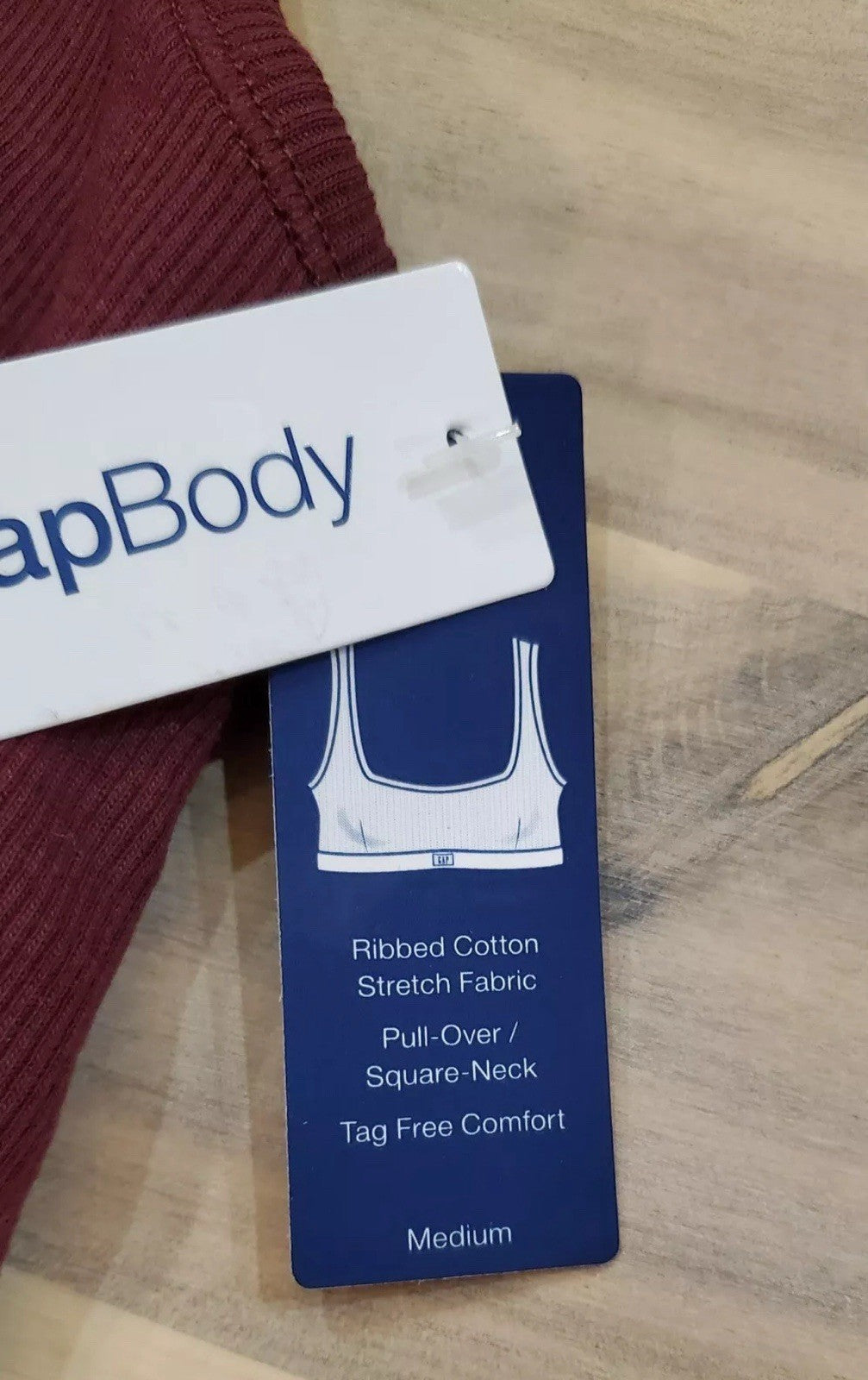 Gap Women's Logo Comfort Square-Neck Bralette GPW01052 - Windsor Wine Size M