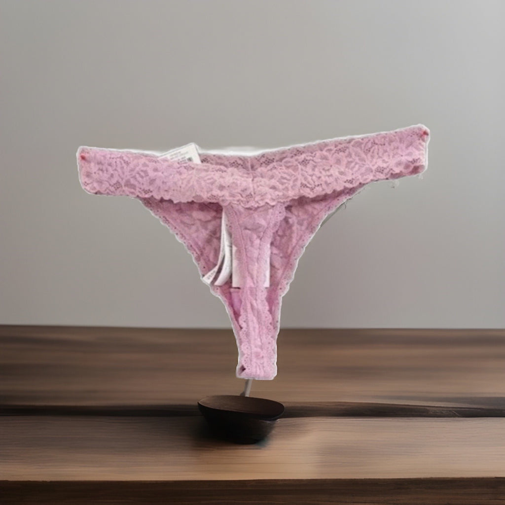 State of Day Women's Lace Thong Underwear L Mauve Orchid 