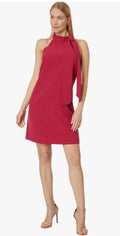 Vince Camuto Women's Red Bow Neck Halter Shift Dress Size 6