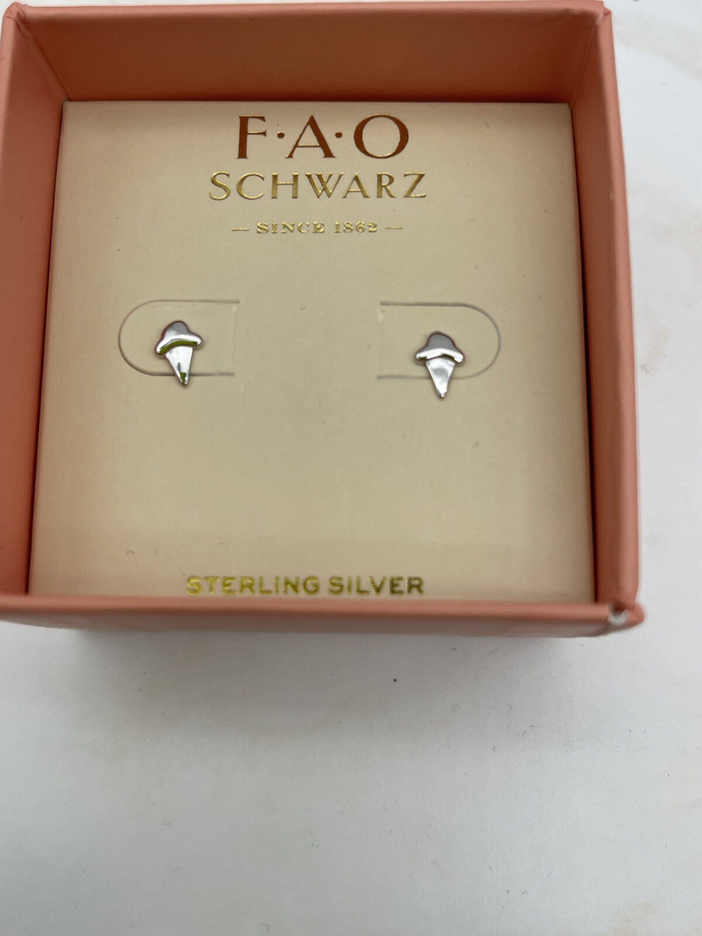 F. A. O Schwarz Sterling Silver Ice Cream Cone Earings