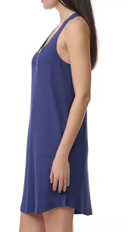 SplendidWomen's Sleeveless Racerback Tank Nightgown  Blue Size Large