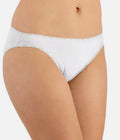 Jenni Women’s Lace Trim Bikini Underwear Bright White XL