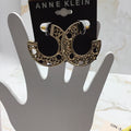 Anne Klein Gold-Tone Medium Lattice C-Hoop Earrings, 1.5"