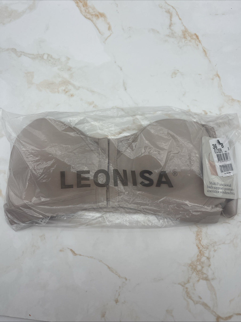 Leonisa Back Support Posture Corrector Wireless Bra Contour Cups 011936 Beige36B
