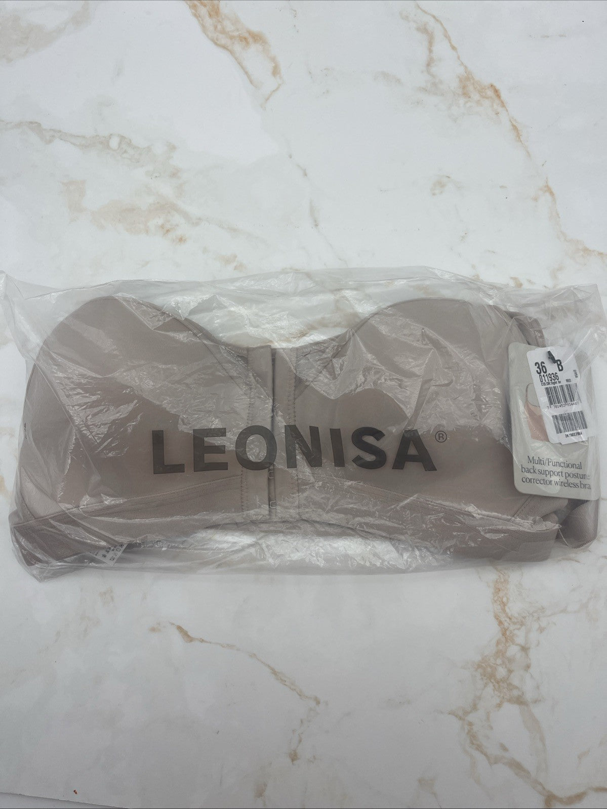 Leonisa Back Support Posture Corrector Wireless Bra Contour Cups 011936 Beige36B