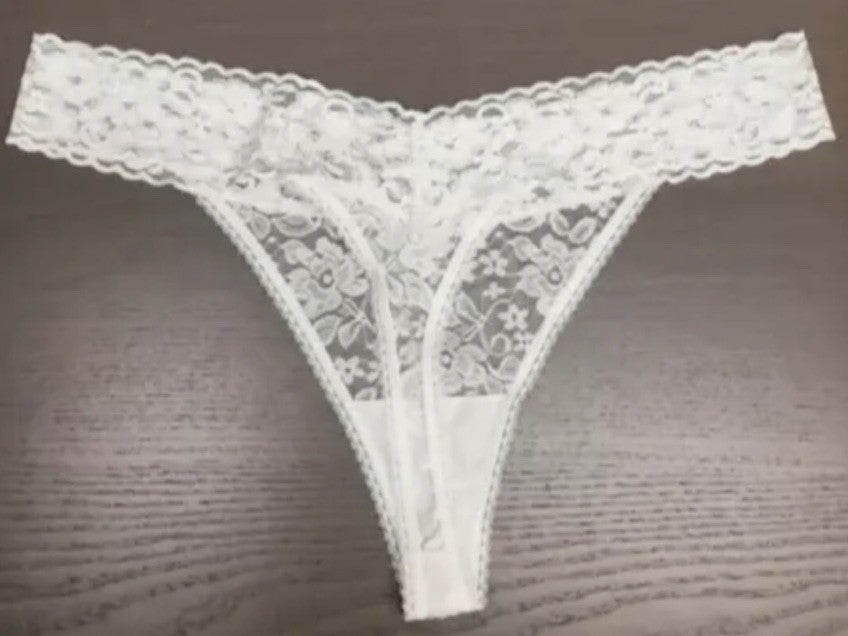 I.N.C. International Concepts Lace Thong Underwear Lingerie Washed White XXL