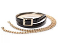 I.N.C. International Concepts Women's Reversible & Chain Belt Set,black/gold M