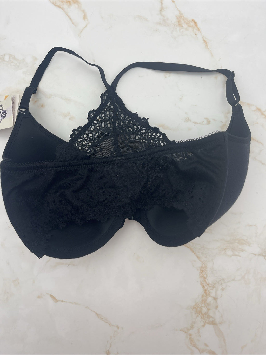 b.tempt'd by Wacoal Inspired Eyelet Front Close Contour T-Shirt Bra, Black, 32DD