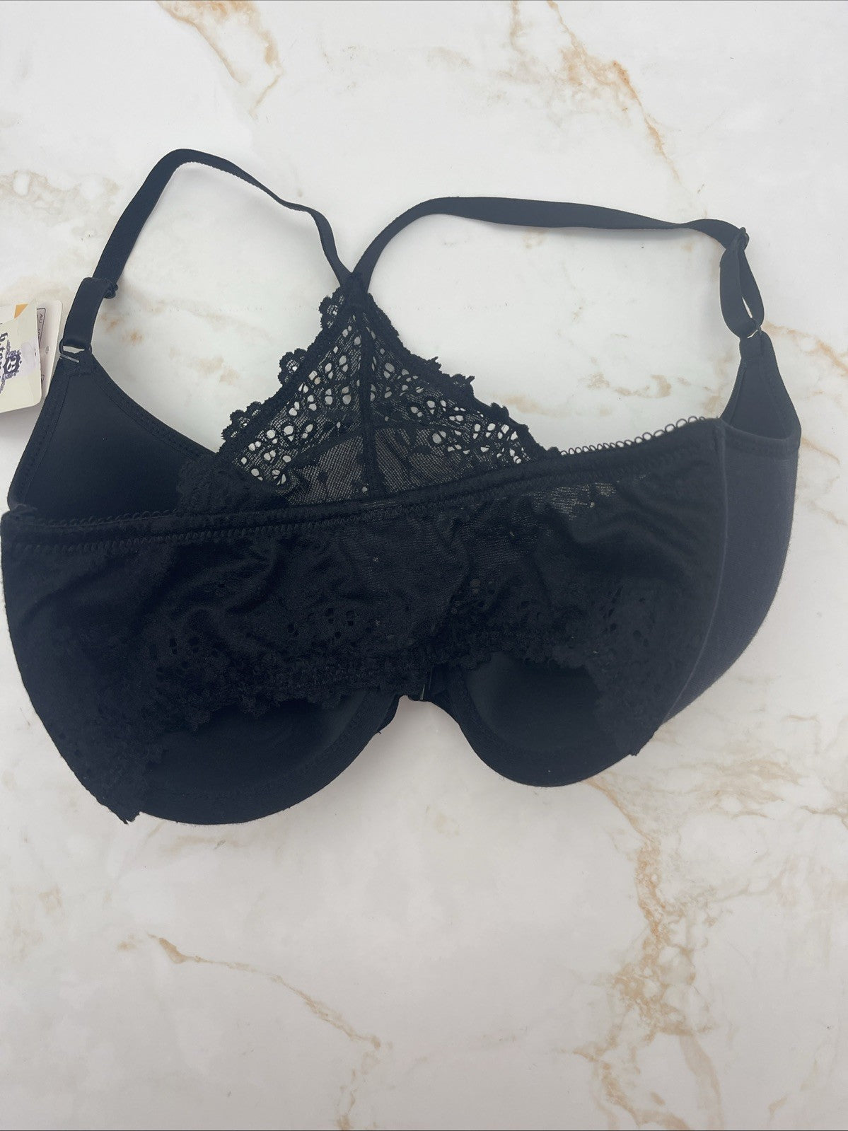 b.tempt'd by Wacoal Inspired Eyelet Front Close Contour T-Shirt Bra, Black, 32DD