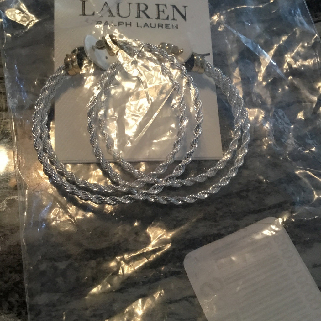 Lauren Ralph Lauren Two Tone 45 Millimeter Split Hoop Earrings