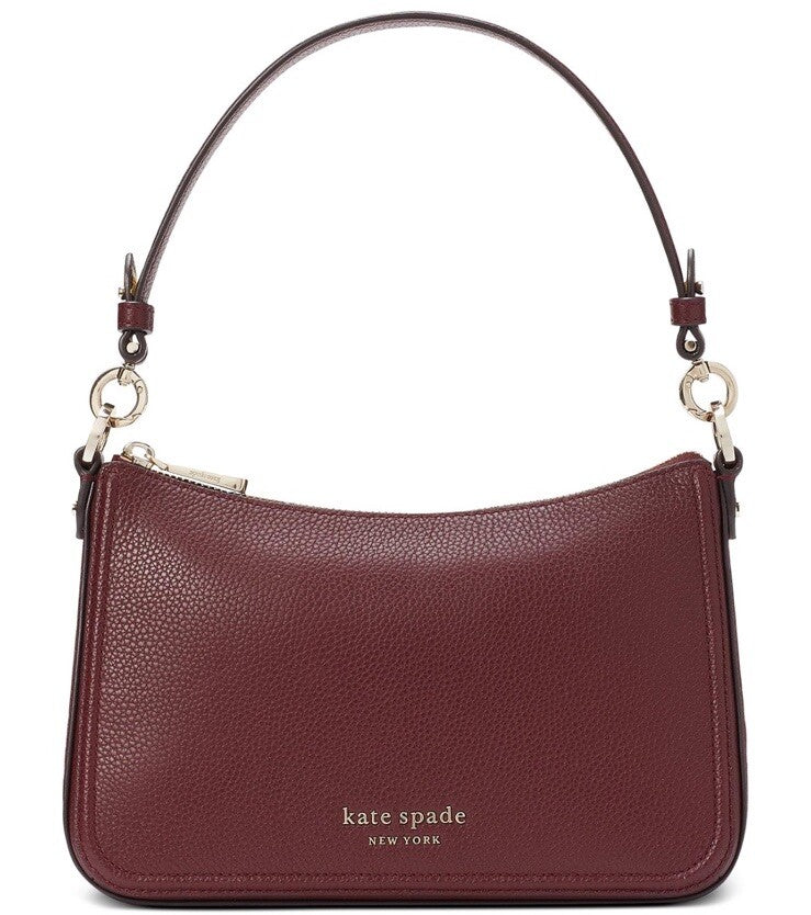 Kate Spade New York Hudson Pebbled Leather Crossbody Burgundy Bag