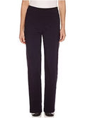 Alfred Dunner Women's Blue Solid Pull-On Straight-Leg Pants Petite Size 10P